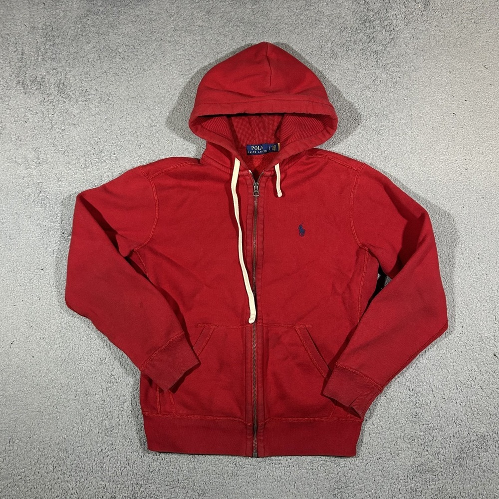Polo Ralph Lauren Full Zip Red Sweatshirt Hoodie Size Small #3777